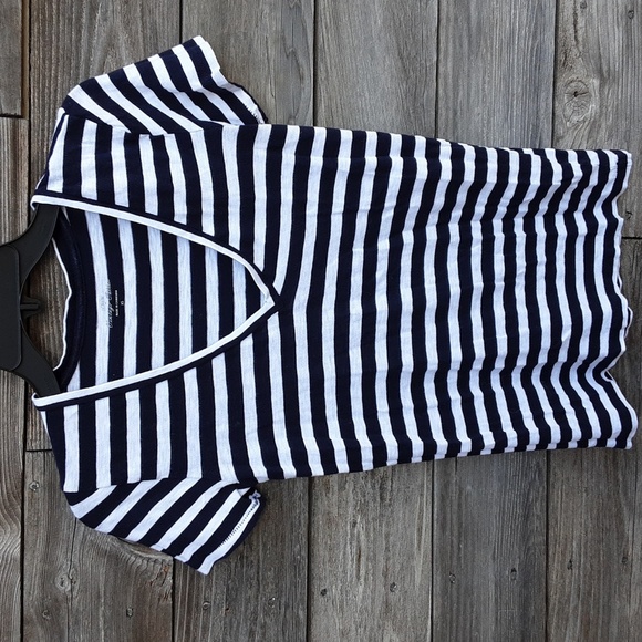 J. Crew Factory short sleeved blue & white striped t-shirt size XS - Picture 1 of 8